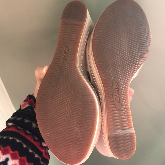 Clarks Soft Cushion Platform Sandals 7.5 Blush - Picture 3 of 4